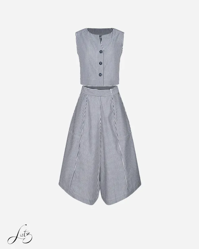 Set Đồ Nữ Kẻ Sọc Thanh Lịch