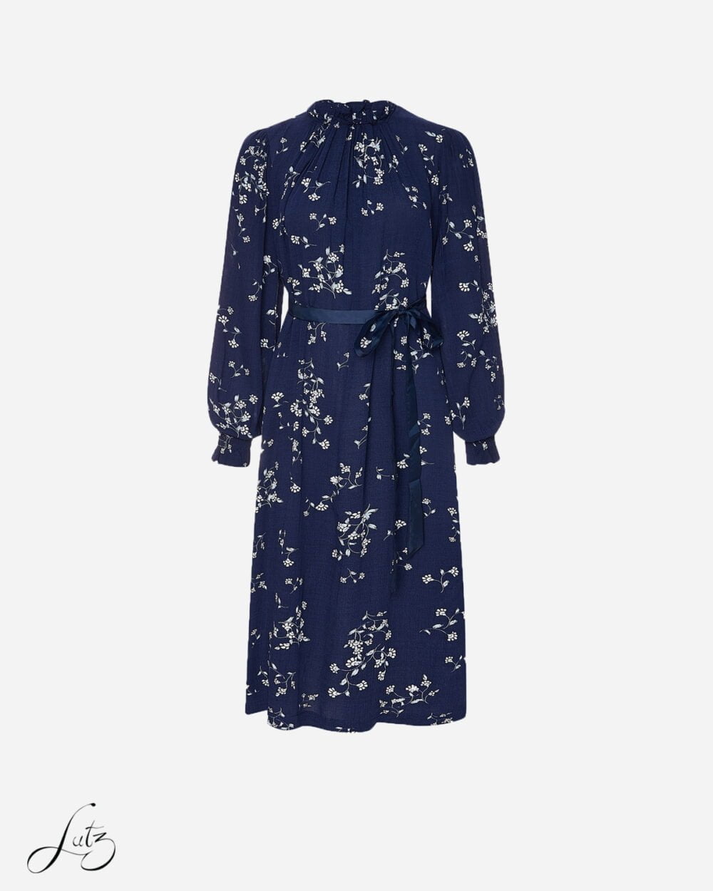 Đầm Midi Floral Phối Ren