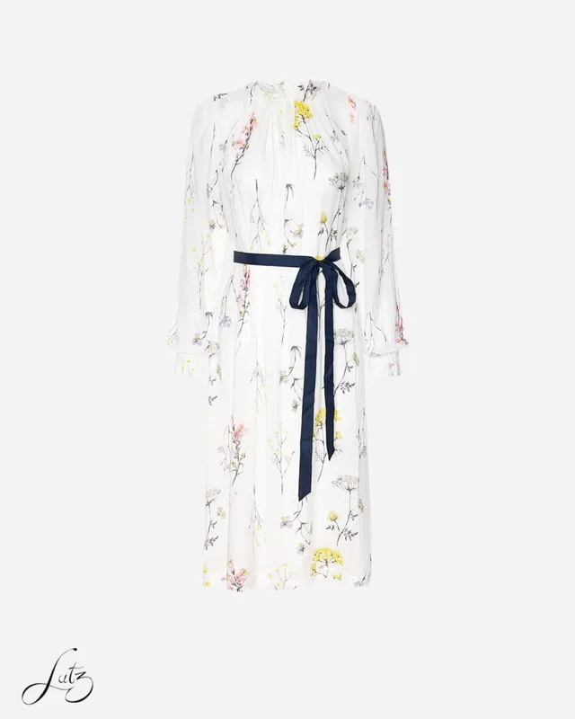 Đầm Midi Floral Phối Ren